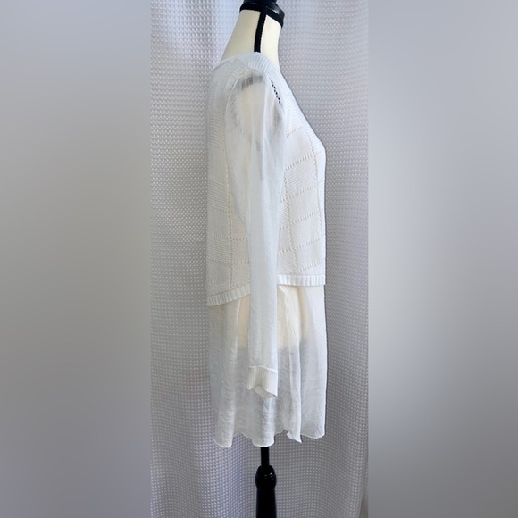 Women’s Simply Couture white boho knit sweater vest with Tunic lining sz medium - Picture 9 of 11